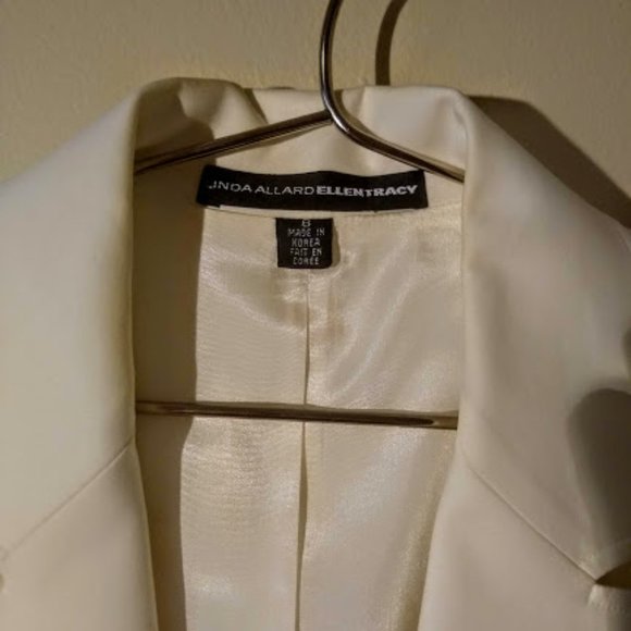 Linda Allard Ellen Tracy Ivory Open Front Blazer - Picture 7 of 10